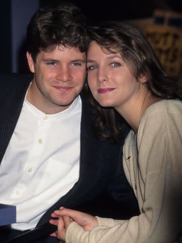 <p>Fitzroy Barrett/Globe Photos/ZUMAPRESS.com</p> Sean Astin and his wife Christine Astin at the VSDA Convention in Dallas in 1995.