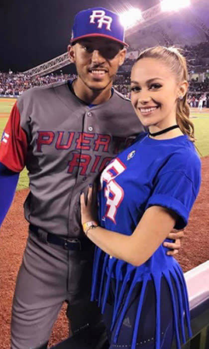 Carlos Correa's younger sister meets favorite baseball player