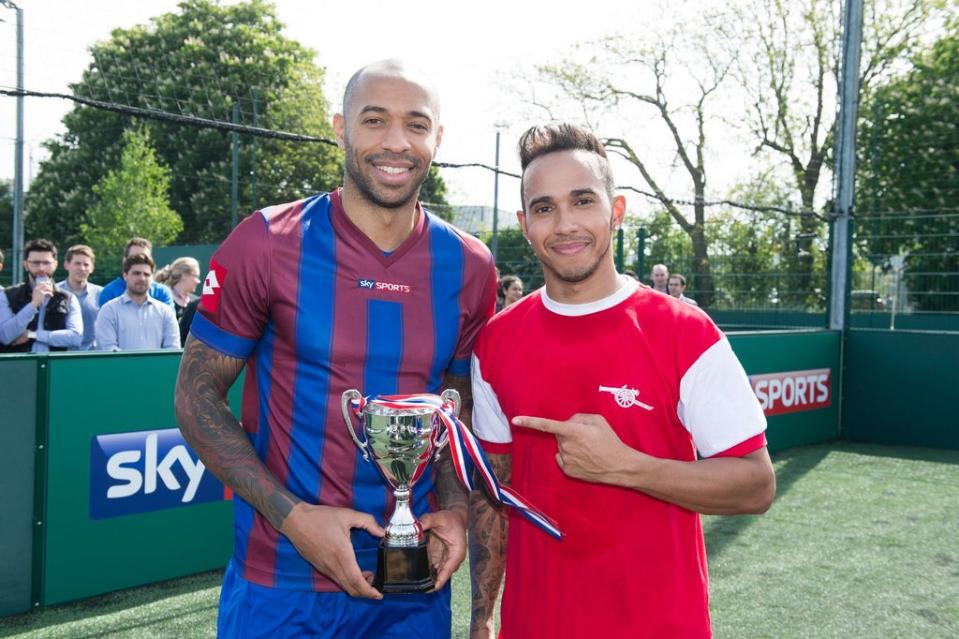 Lewis Hamilton's Arsenal legends team v Thierry Henry's Sky Sports presenters team (Sky Sports)