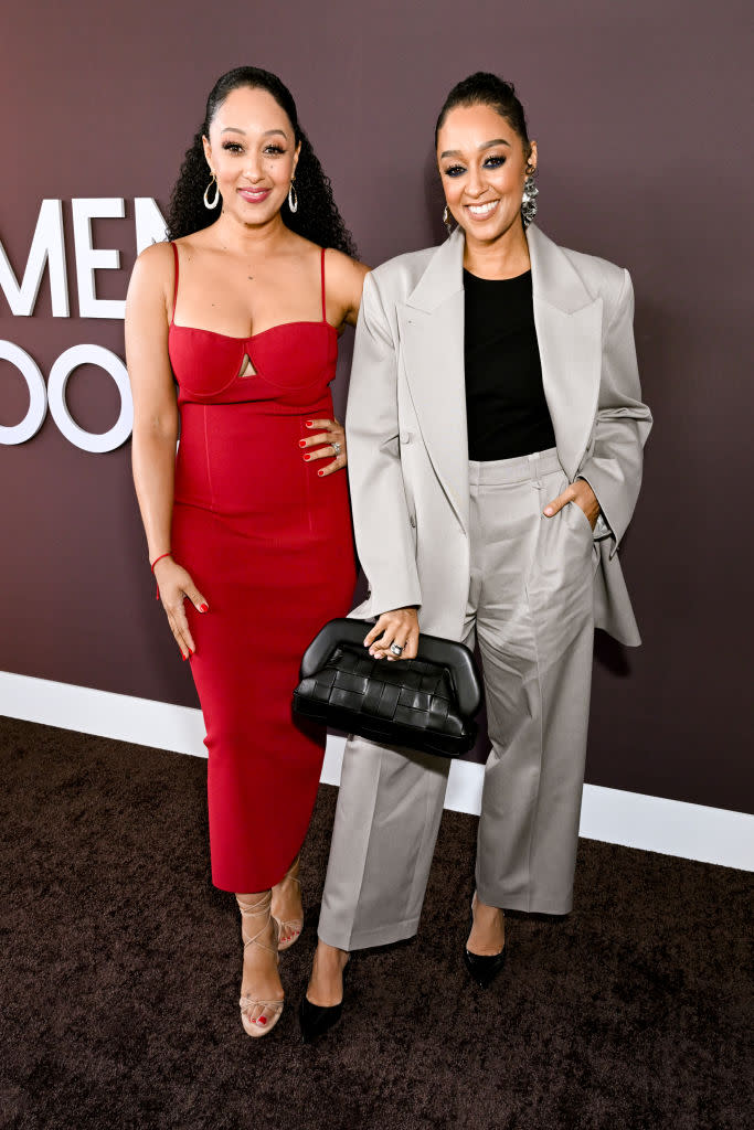 Tamera Mowry and Tia Mowry at Essence Black Women in Hollywood held at the Academy Museum of Motion Pictures on March 7, 2024 in Los Angeles, California. (Photo by Gilbert Flores/Variety via Getty Images)