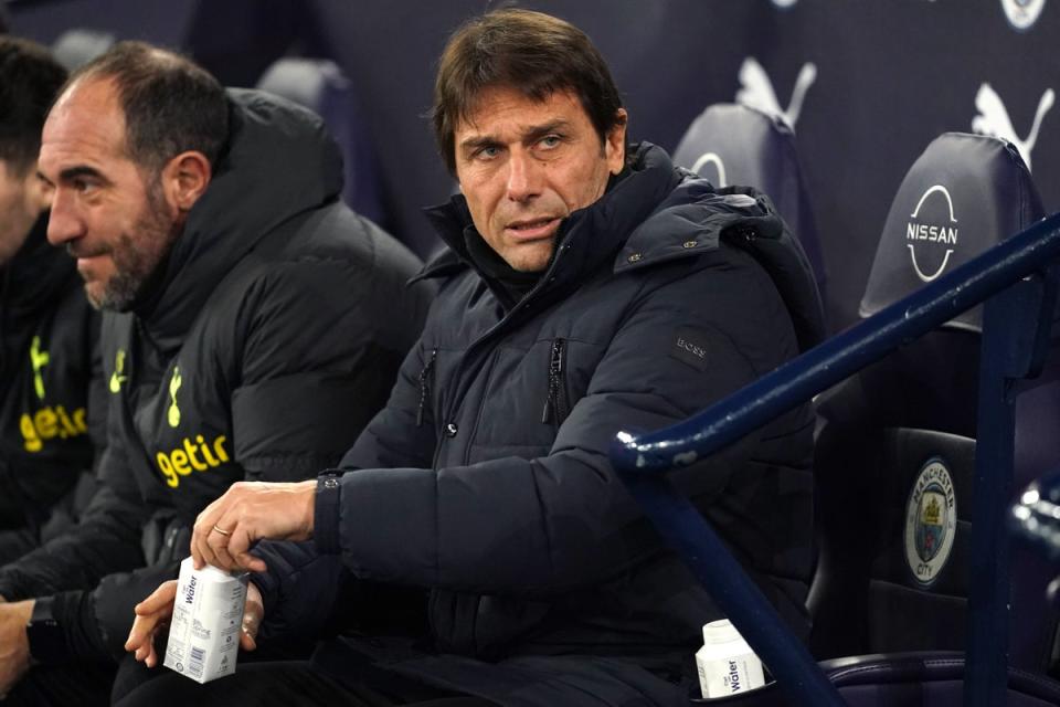 Antonio Conte will again be absent for Tottenham’s match at Wolves (Martin Rickett/PA) (PA Wire)