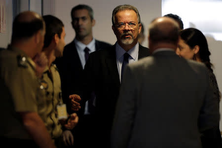 Brazil's Defense Minister Raul Jungmann leaves a news conference in Brasilia, Brazil, May 25, 2017. REUTERS/Ueslei Marcelino