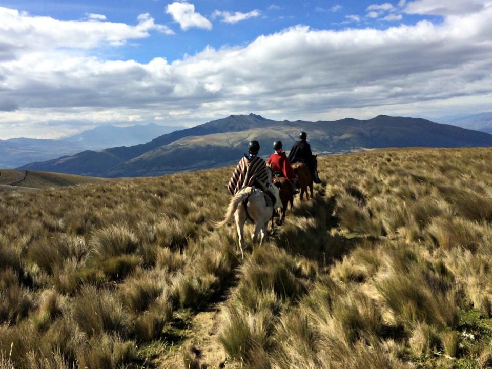 Thompson family horseback riding in Ecuador