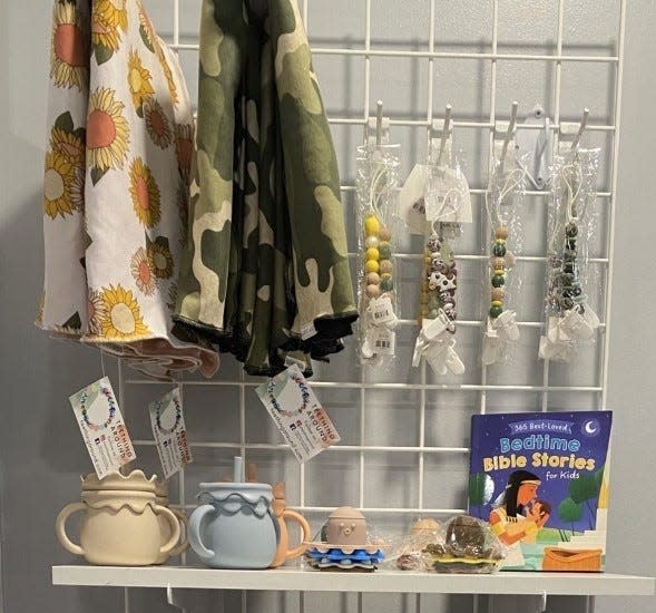 Items created by Teething Around on display at ASD Home and Gift in Prince George, Va.