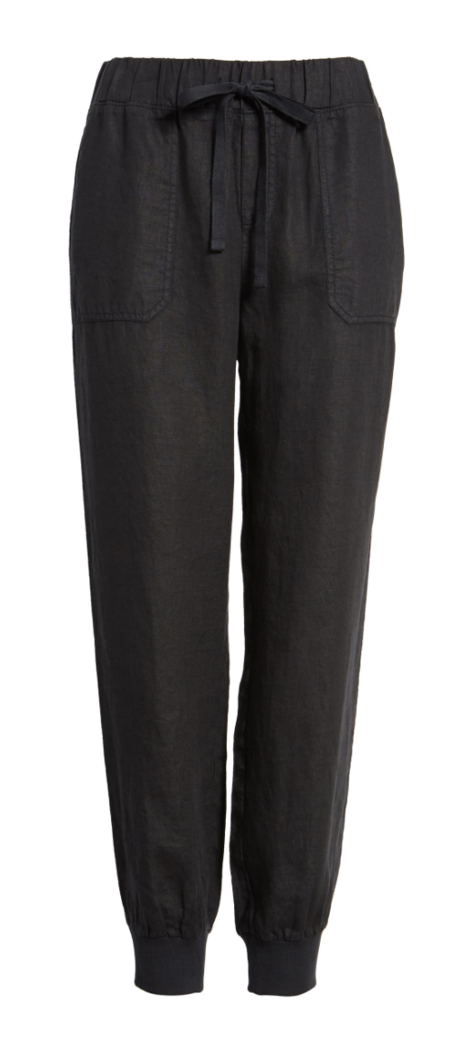 Caslon Linen Jogger Pants in Black