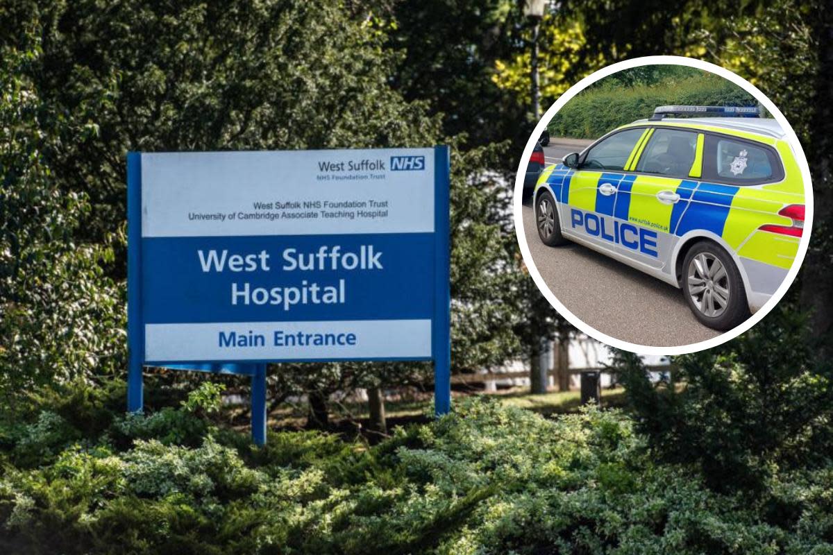 West Suffolk Hospital in Bury St Edmunds, where the man was arrested <i>(Image: Newsquest)</i>