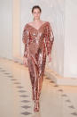 <p><i>Copper-gold sequined dress from the SS18 Emilia Wickstead collection. (Photo: IMAXtree) </i></p>