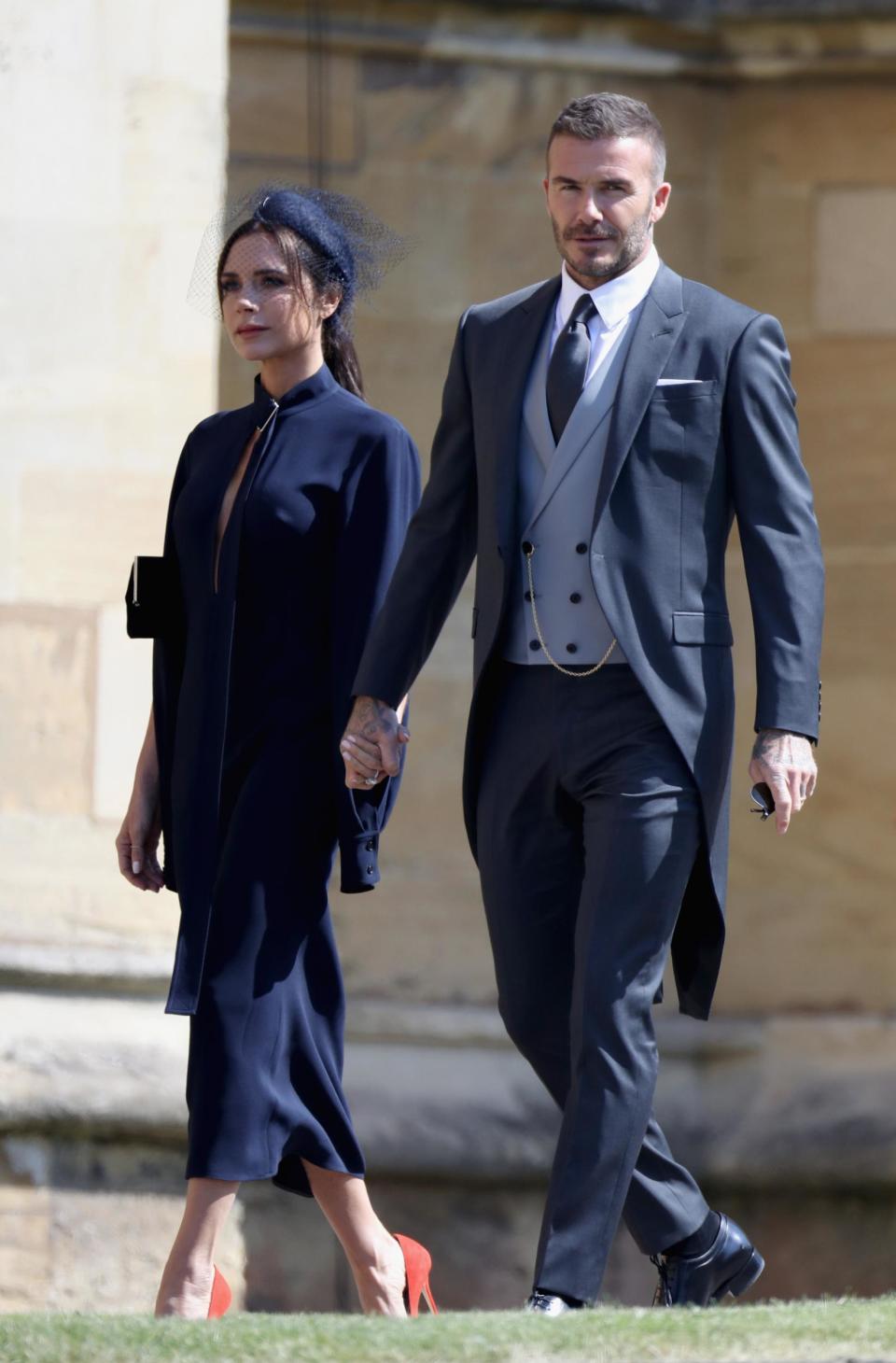 Victoria Beckham and David Beckham attend Prince Harry and Meghan Markle's wedding(Getty Images)