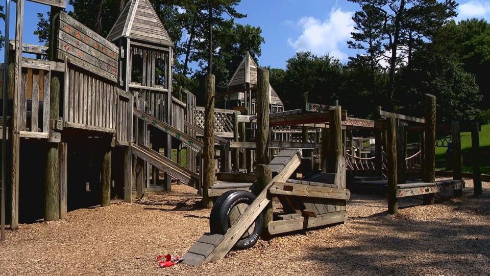 The Jones Park playground in North Asheville prior to its August 2021 demolition.