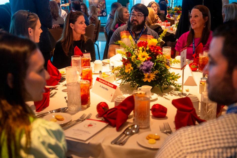Recipients and guests dine together at the Great Southern Club in Gulfport on Friday, Jan. 26, 2024, for the 2024 Leo W. Seal Innovative Teacher Grants Awards Luncheon.