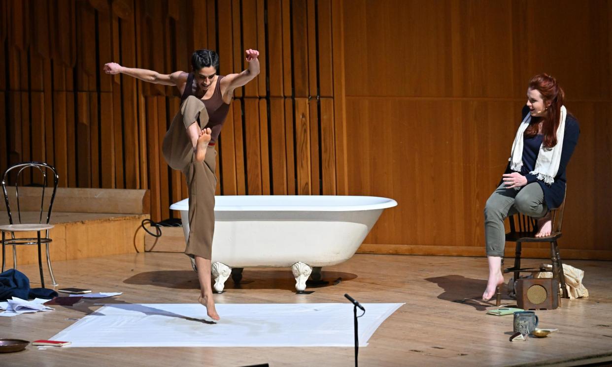 <span>Spirit of adventure … mezzo-soprano Kitty Whately, right, and dancer Lucia Chocarro perform Missy Mazzoli’s Song from the Uproar at the Barbican.</span><span>Photograph: Mark Allan</span>