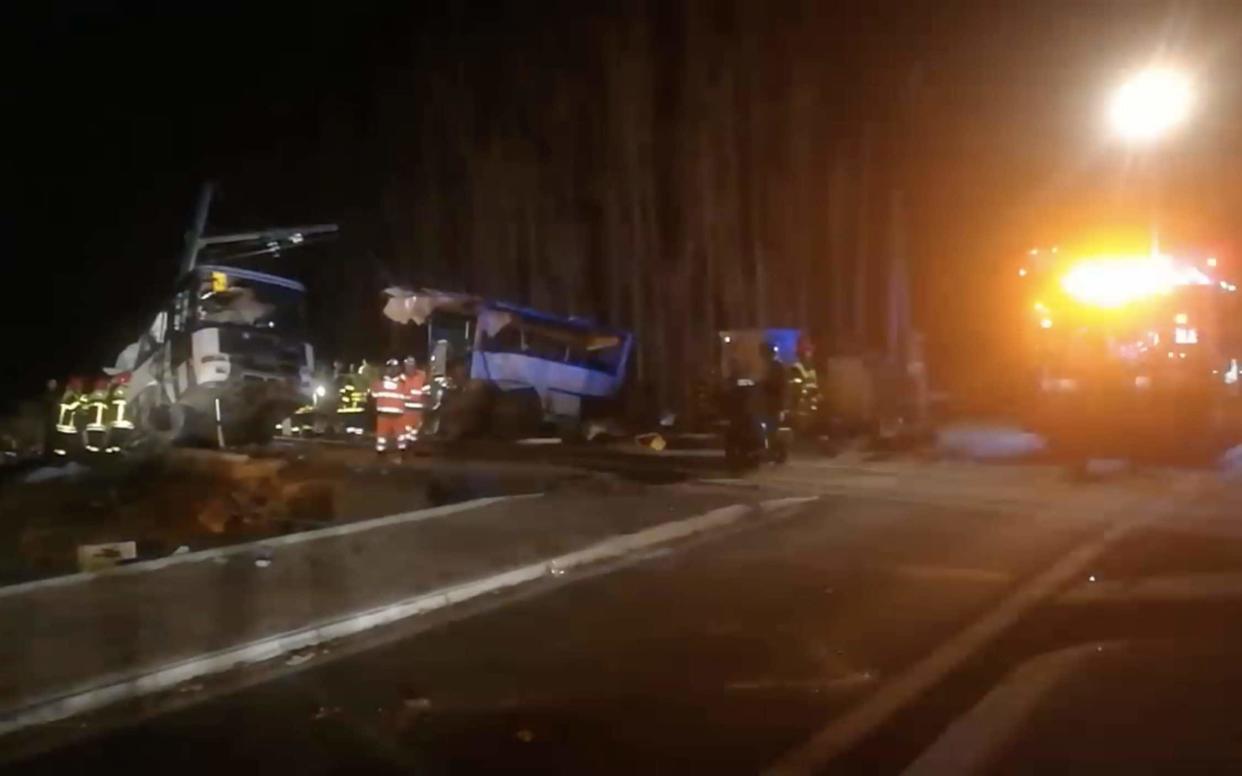 A train and a school bus have collided near Perpignan in southern France, killing at least four people - France Bleu Roussillon