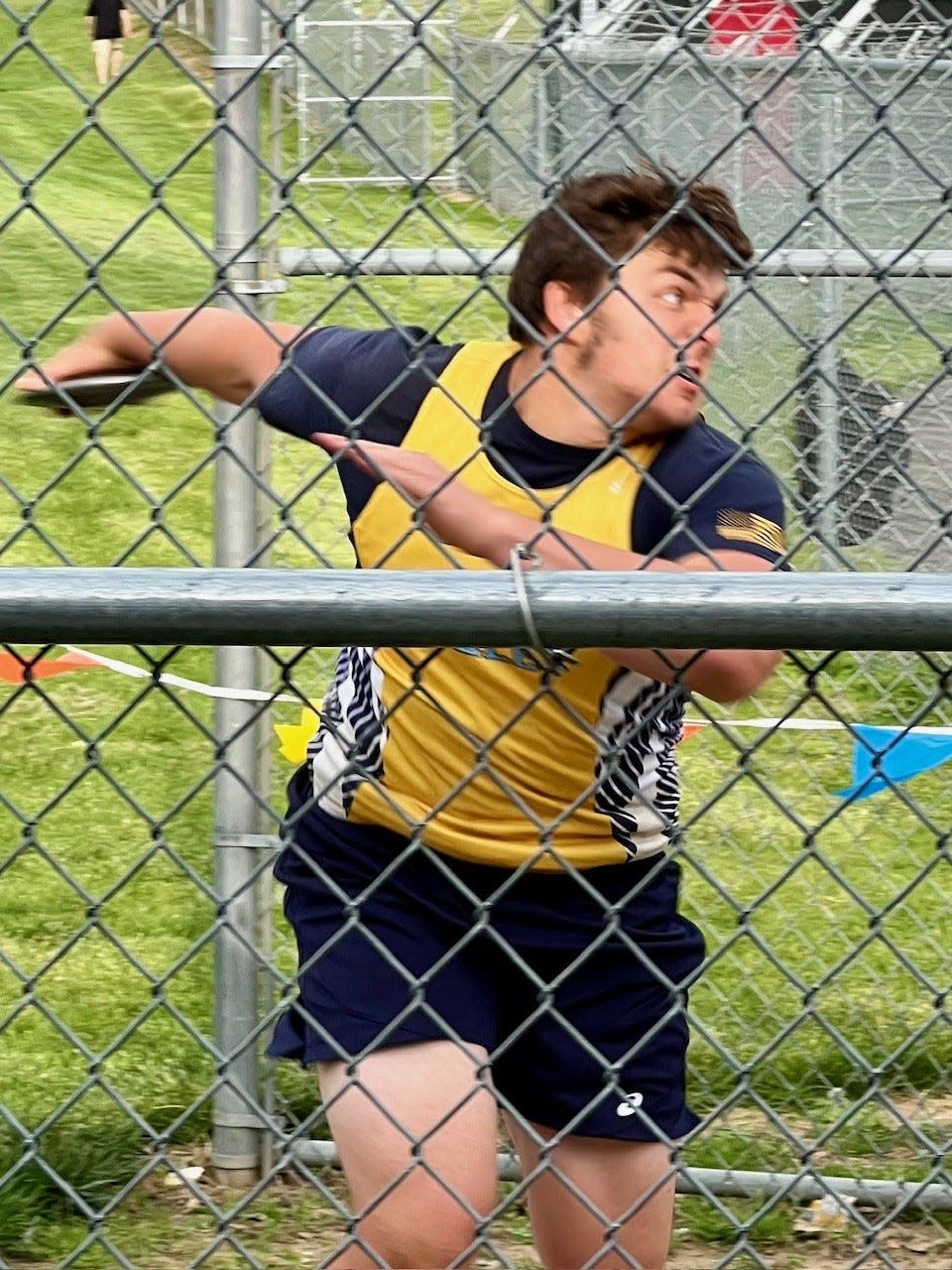 River Valley's Ethan Lyon set the Mid Ohio Athletic Conference boys discus record during Tuesday's action at Harding Stadium.