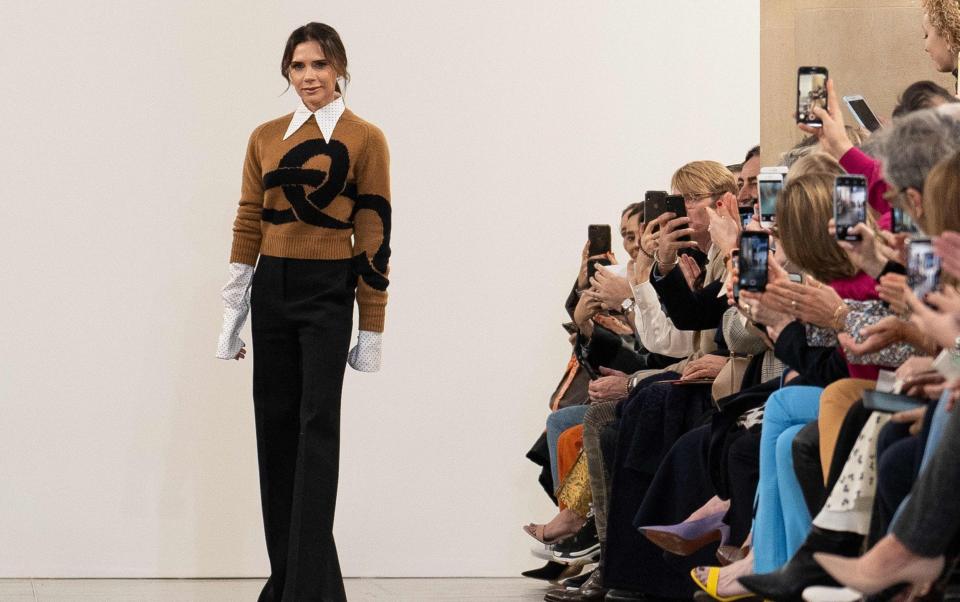 Victoria Beckham at her London Fashion Week catwalk show in 2019