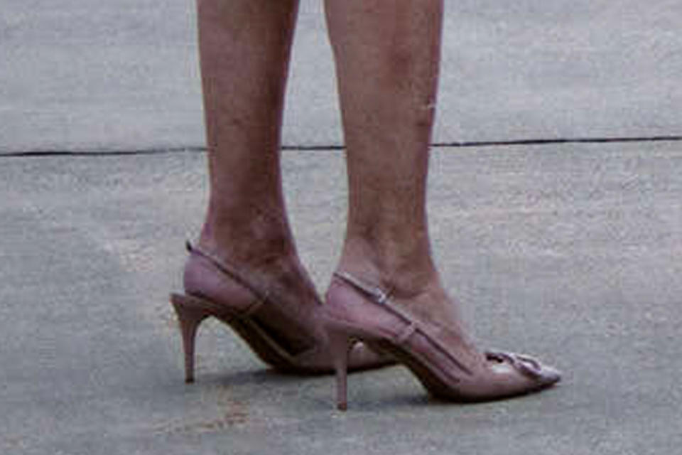 A closer view of Jill Biden’s heels. - Credit: AP