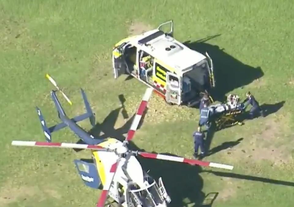 The year 3 student was flown to hospital in a CareFlight helicopter. Source: Nine News 