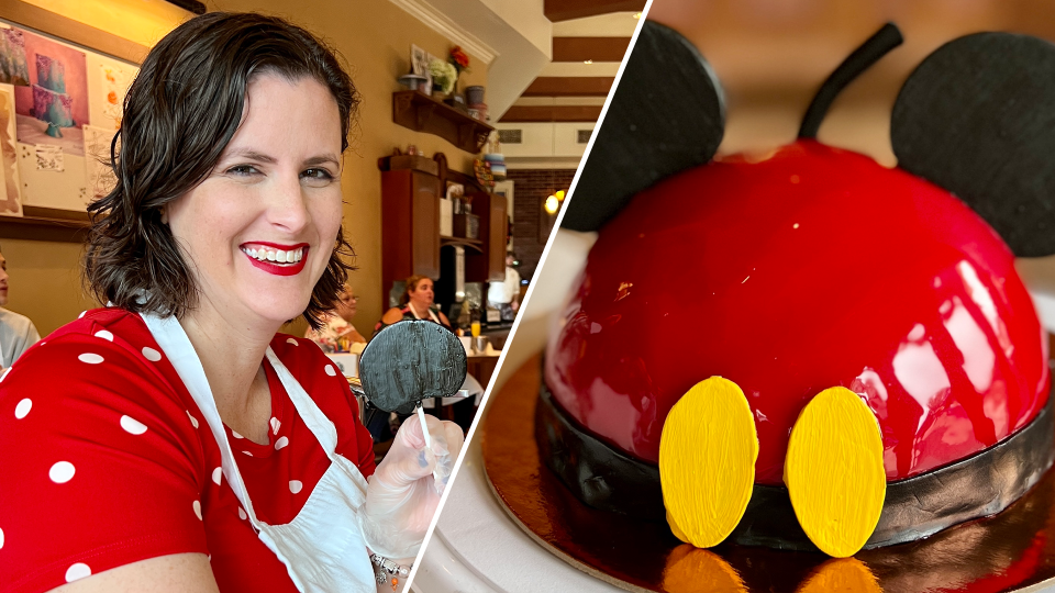 At the Amorette&#39;s Pastisserie Cake Decorating Experience at Walt Disney World, guests get to decorate one of the bakery&#39;s famous dome-shaped character cakes. (Photos: Sarah Gilliland)