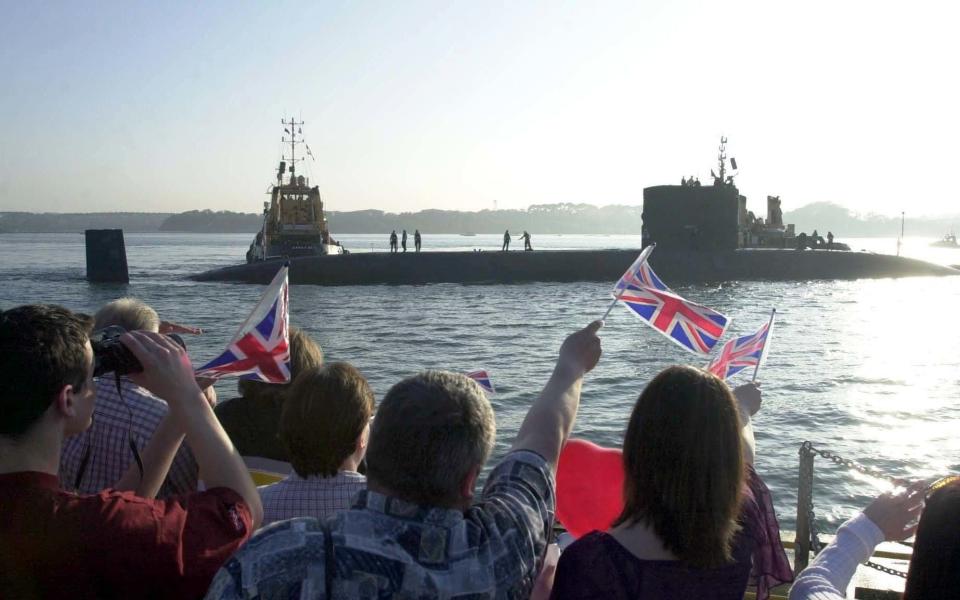 HMS Turbulent returned to Devonport Plymouth in 2003 after serving in the Second Gulf War.