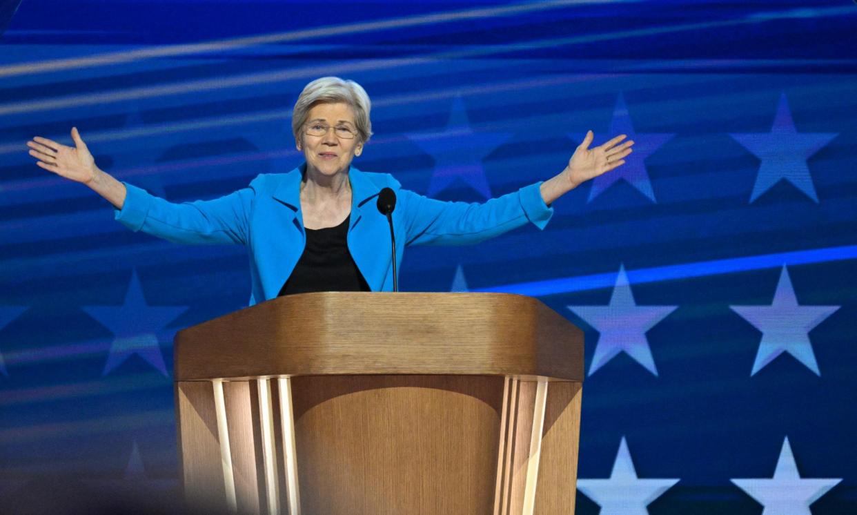 <span>Elizabeth Warren at the Democratic national convention earlier this month.</span><span>Photograph: Alex Wroblewski/AFP/Getty Images</span>