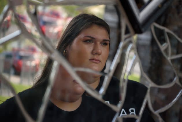 Abortion rights activist Olivia Julianna poses raised more than $460,000 for abortion access after Rep. Matt Gaetz (R-Fla.) publicly targeted her over her appearance. (Photo: The Washington Post via Getty Images)