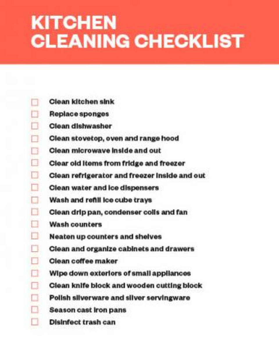 cleaning checklist (TODAY Illustration)