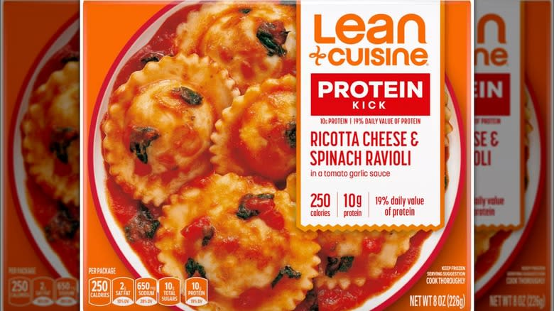 lean cuisine ricotta and spinach ravioli packaging