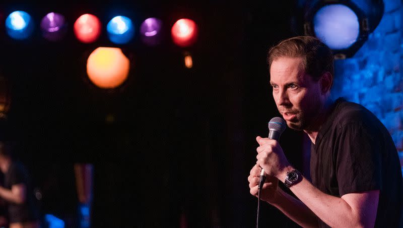 Comedian Ryan Hamilton performs at the Village Underground in Manhattan, New York, on Friday, June 16, 2023.