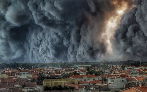 Fire over Vieira de Leiria, Portugal, in 2017 - Credit: NPA