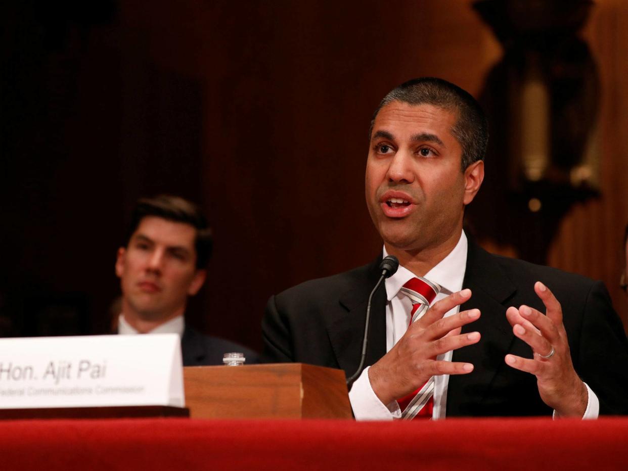 Federal Communications Commission chair Ajit Pai, seen here on Capitol Hill on June 20, 2017, argued newly discarded media ownership rules were relics of another era: REUTERS/Aaron P. Bernstein