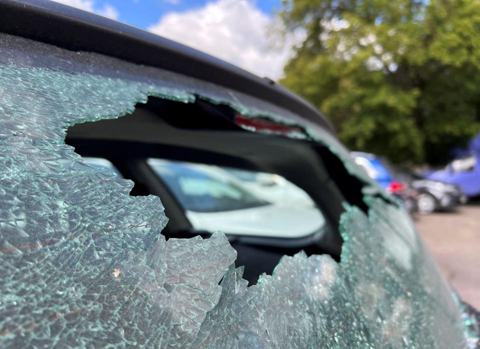 A view shows a damaged car outside a multi-storey residential building following an alleged Ukrainian drone attack in Moscow (REUTERS)