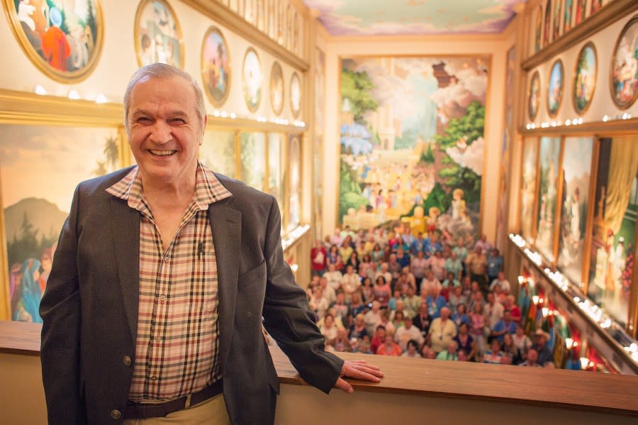 Pictured here inside the Chapel is Precious Moments creator and artist, Sam Butcher. (Photo courtesy: Precious Moments Chapel)