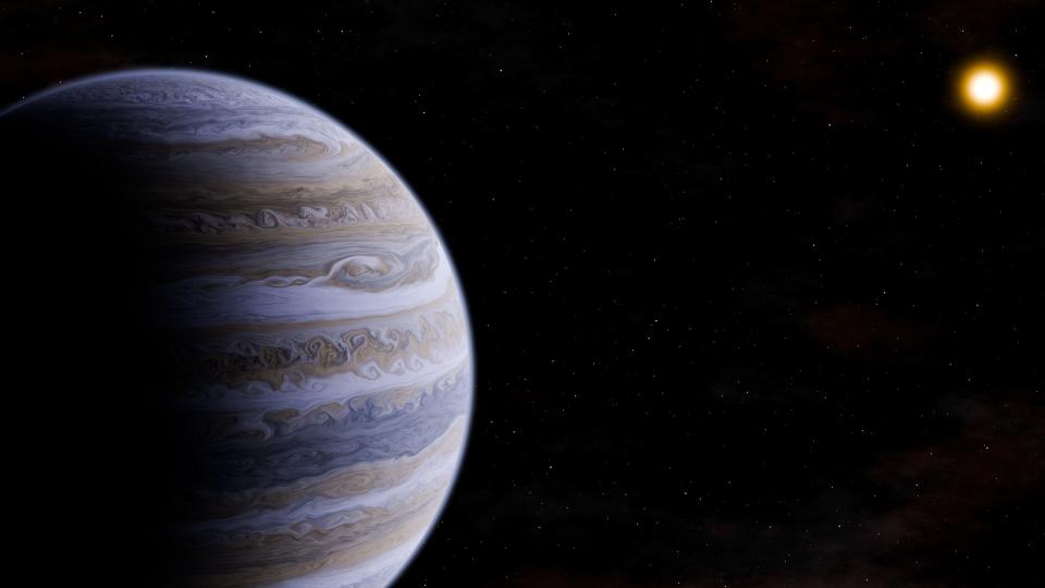 An artist's impression of a gas giant, similar to the planet imaged by researchers using the James Webb Space Telescope.