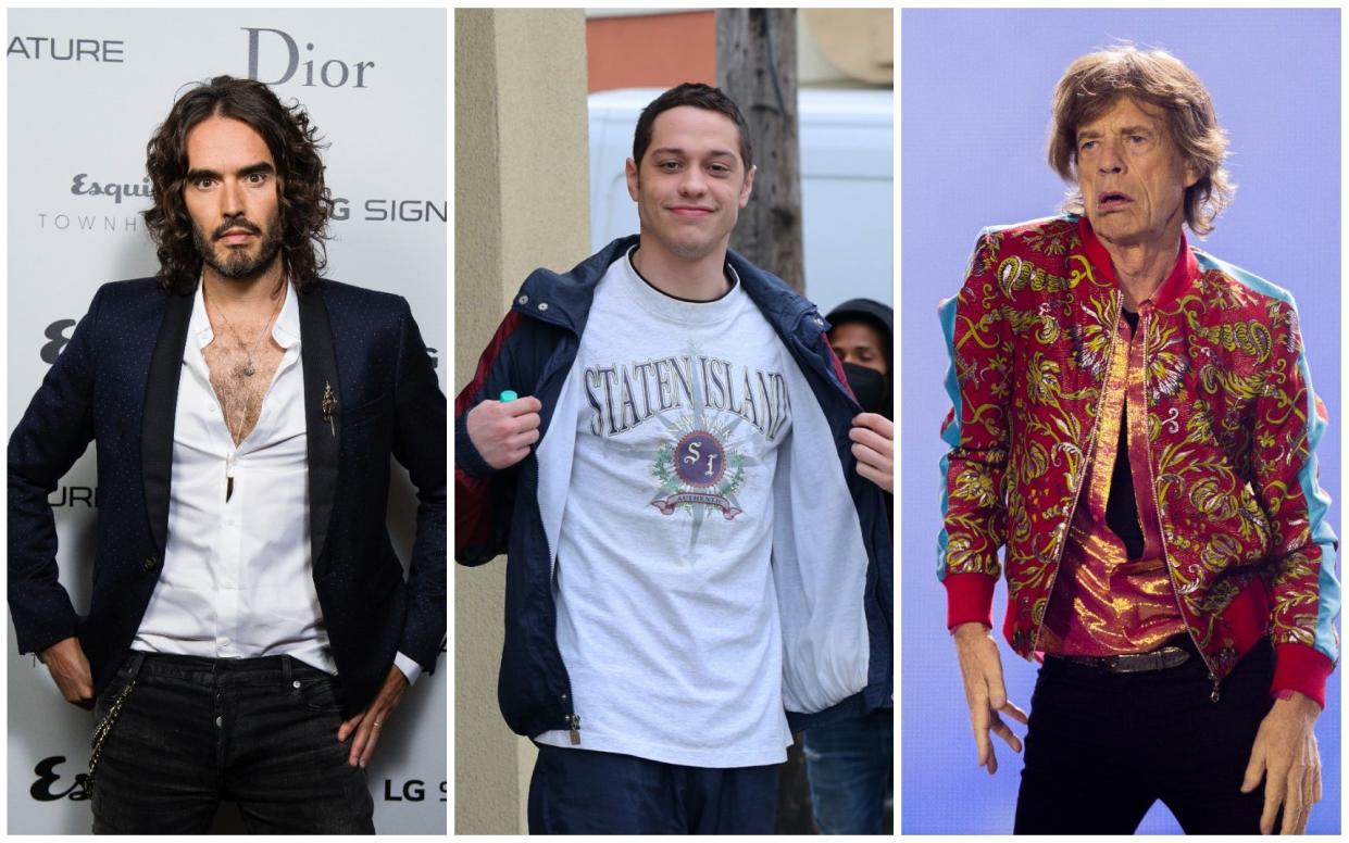 Russell Brand, Pete Davidson and Mick Jagger - Getty Images