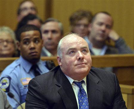 Michael Skakel reacts to being granted bail during his hearing at Stamford Superior Court, in Stamford, Connecticut November 21, 2013. REUTERS/Bob Luckey/Pool