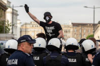 <p>A supporter of the far-right National-Radical Camp (ONR) protests in Warsaw, Poland May 1, 2018. (Photo: Agencja Gazeta/Dawid Zuchowicz/Reuters) </p>