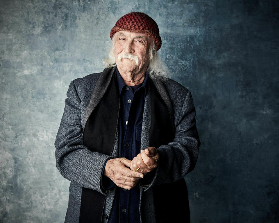 FILE - In this Jan. 26, 2019 file photo, David Crosby poses for a portrait to promote the film "David Crosby: Remember My Name" at the Salesforce Music Lodge during the Sundance Film Festival in Park City, Utah. Crosby offers candid reflections on his career, relationships and feuds with others in the new documentary, which will be in limited release on Friday, July 19, 2019, and expand to additional theaters in the coming weeks. (Photo PHby Taylor Jewell/Invision/AP, File)