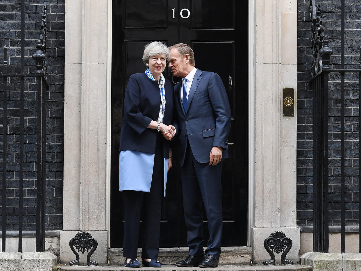 The PM’s dealings with European Council President Donald Tusk have left Tory MPs in a relaxed frame of mind: EPA