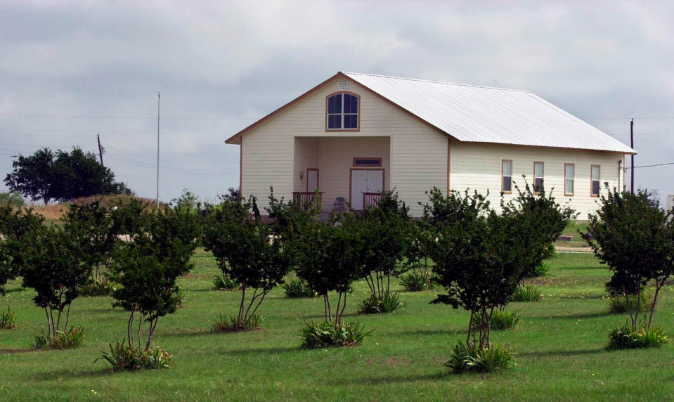 This small chapel stands on the spot of David Koresh's Branch Davidian compound that was stormed and subsequently burned to the gound by the FBI and ATF in April 1993, in Waco, Texas, June 9, 2001.<span class="copyright">Shawn Thew—AFP/Getty Images</span>