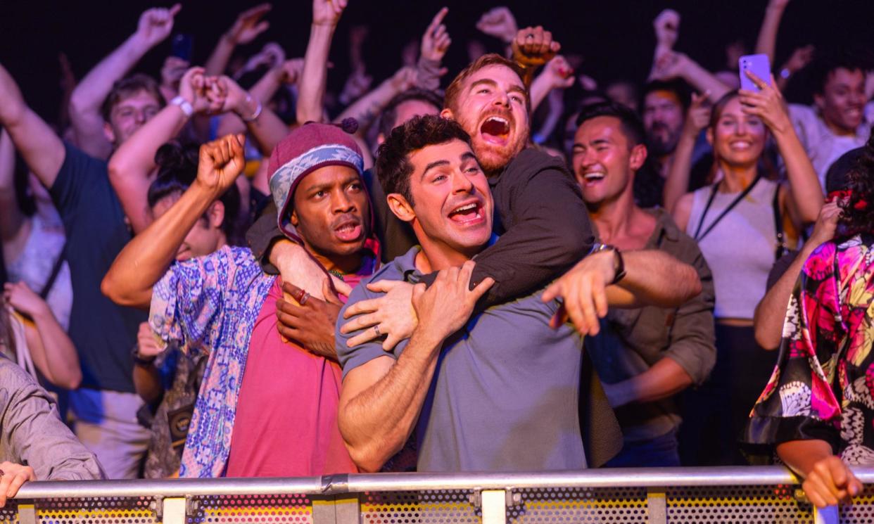 <span>Jermaine Fowler, Zac Efron and Andrew Santino in Ricky Stanicky.</span><span>Photograph: Ben King/AP</span>