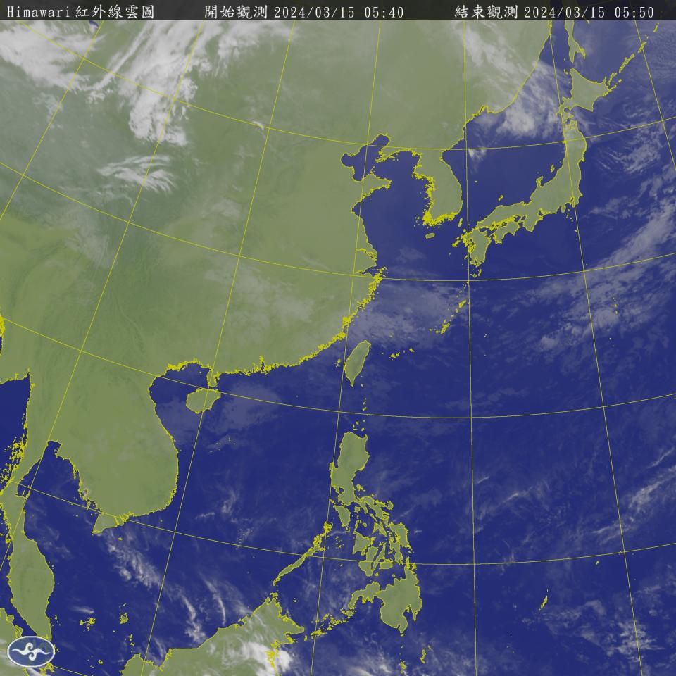 各地大多為多雲的天氣，不過中層水氣仍稍多，局部地區雲量較多，偶爾有零星短暫雨，其中山區機率比平地高一些。（圖：氣象署網站）