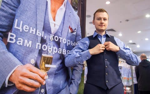  Ivan Novokov, 25, shops for the Gareth Southgate 'look'  - Credit: JULIAN SIMMONDS
