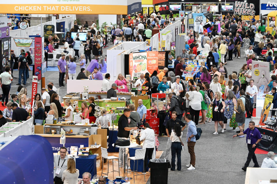 Attendees at the School Nutrition Association conference. (Washington Post photo by Matt McClain)