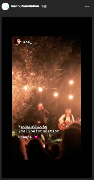 Robin Thicke, whose house was turned to rubble, sang “Stand by Me.” (Image: Instagram)