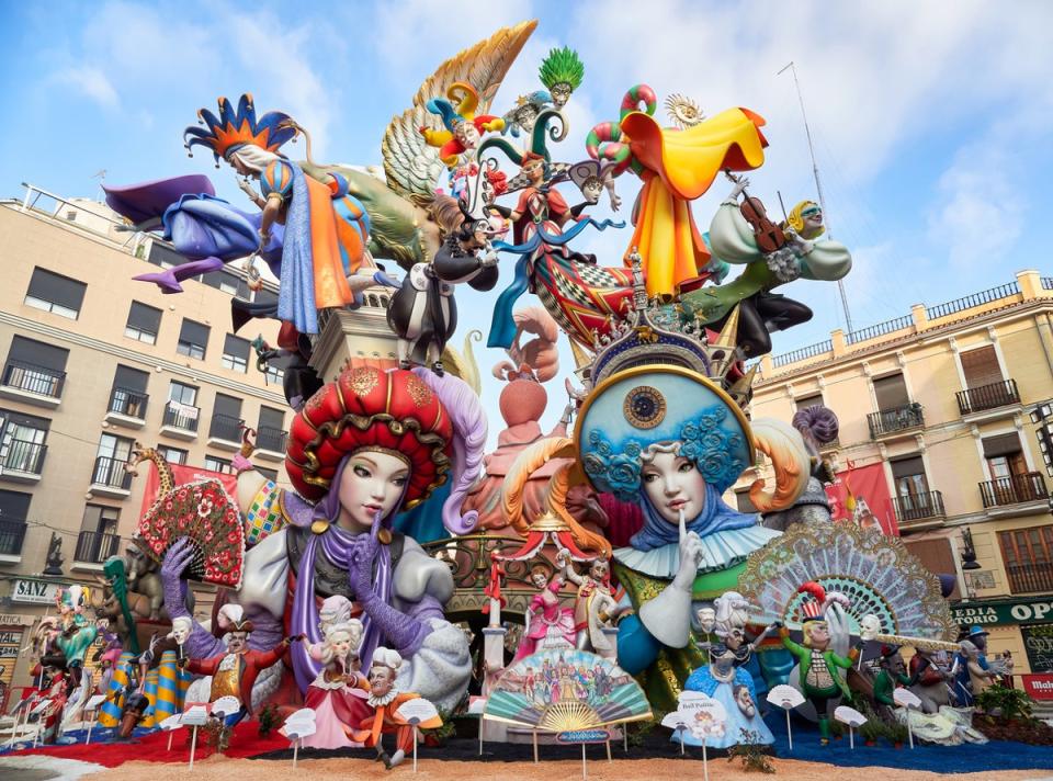 During Fallas, a festival which takes place annually in March, up to 800 monuments line the streets (Getty Images)