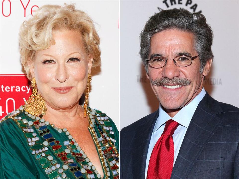 Bette Midler (left) and Geraldo Rivera