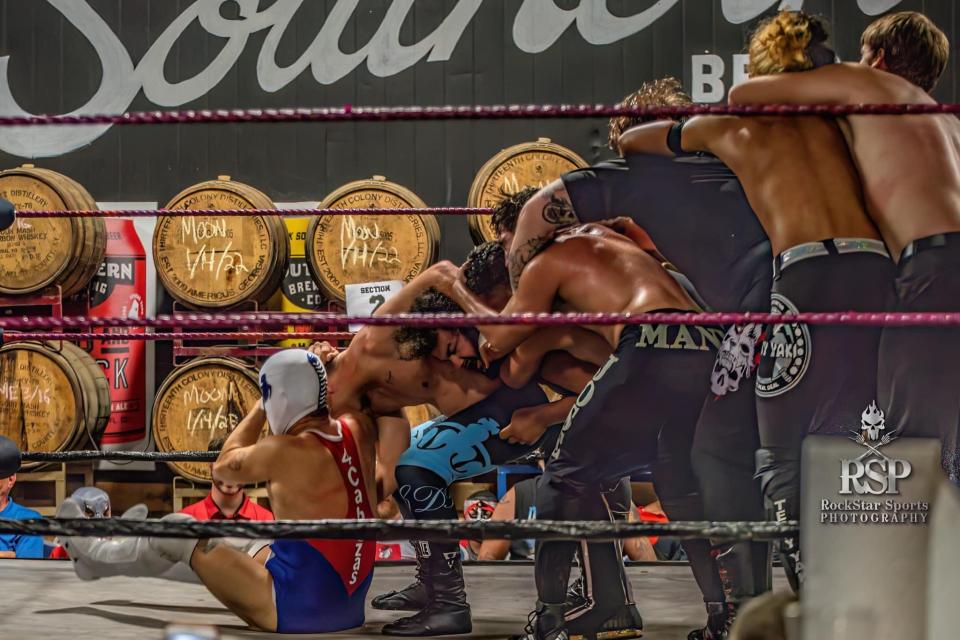A Classic City Wrestling match at Southern Brewing Company.