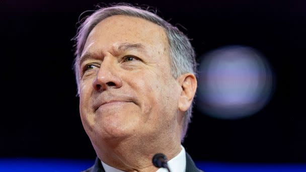 PHOTO: In this March 3, 2023, file photo, former Secretary of State Mike Pompeo speaks at the Conservative Political Action Conference, CPAC 2023, at National Harbor in Oxon Hill, Md. (Alex Brandon/AP, FILE)