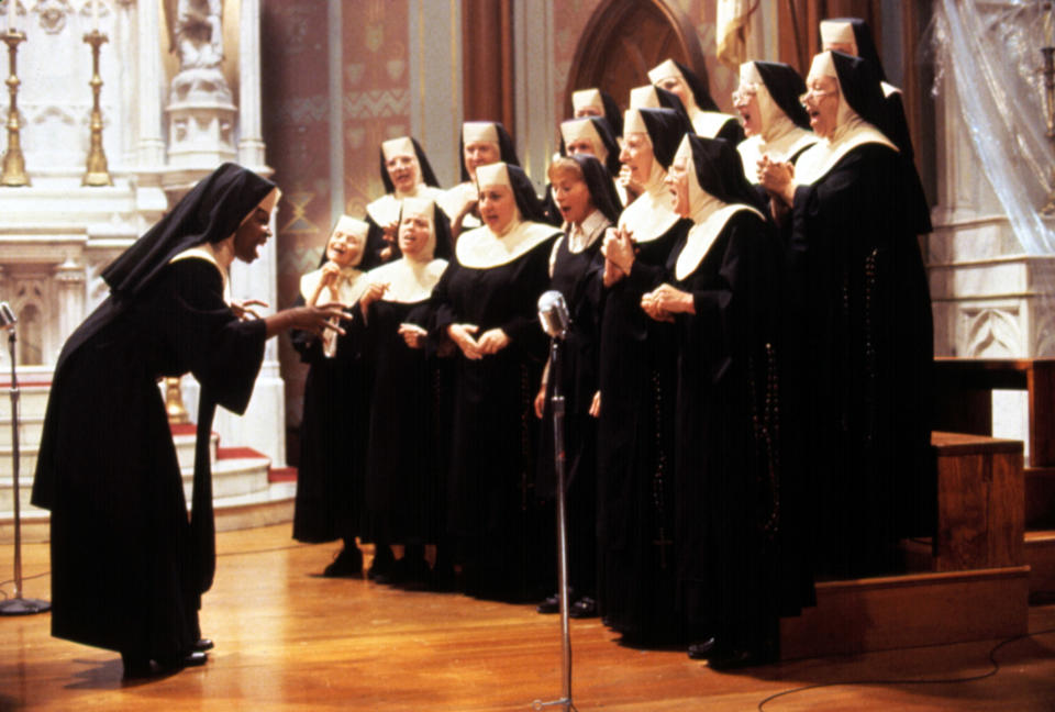 Goldberg and the nun choir in Sister Act. (Photo: ©Buena Vista Pictures/Courtesy Everett Collection) 