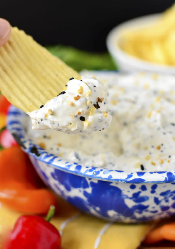 <p>Iowa Girl Eats</p><p>A low-carb, protein-packed dip that's full of flavor to boot. </p><p><strong>Get the recipe:</strong> <a href="https://iowagirleats.com/2019/09/13/trader-joes-everything-but-the-bagel-dip/" rel="nofollow noopener" target="_blank" data-ylk="slk:Copycat Trader Joe's Everything But the Bagel Dip;elm:context_link;itc:0;sec:content-canvas" class="link rapid-noclick-resp"><strong>Copycat Trader Joe's Everything But the Bagel Dip</strong></a></p>