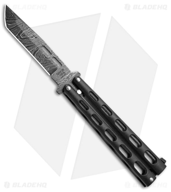 Bear & Son Tanto Butterfly Knife; what is Damascus steel?